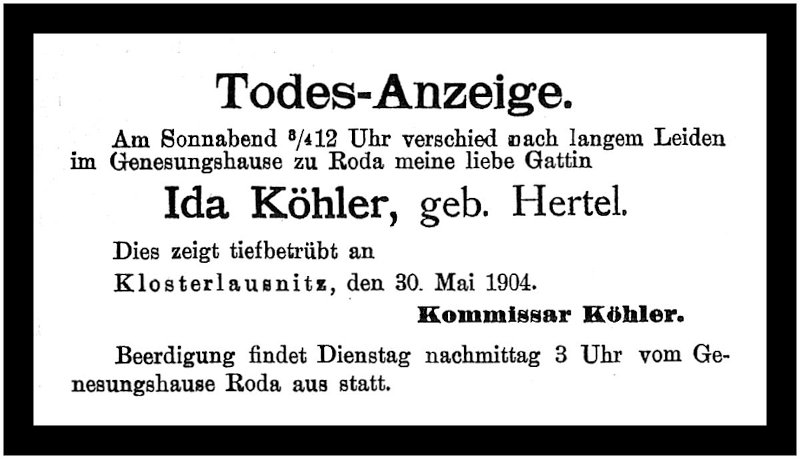 1904-05-30 Kl Traueranzeige